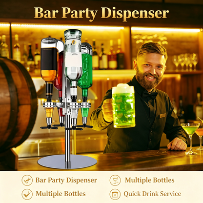 4 Bottle Rotating Drink Dispenser Rack