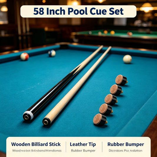 58 Inch Wooden Pool Cue Set