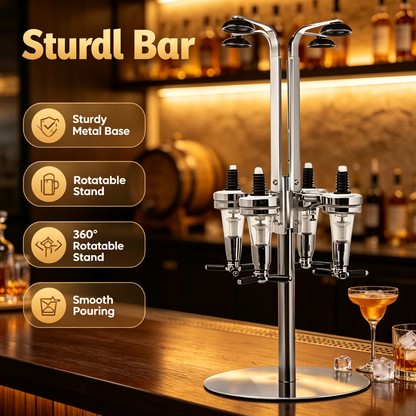 4 Bottle Rotating Drink Dispenser Rack
