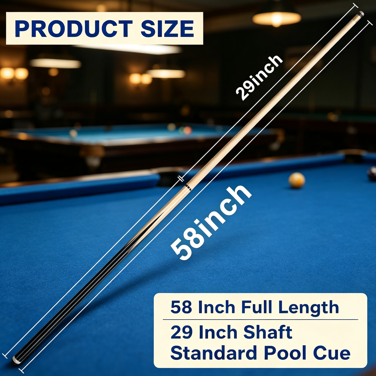 58 Inch Wooden Pool Cue Set